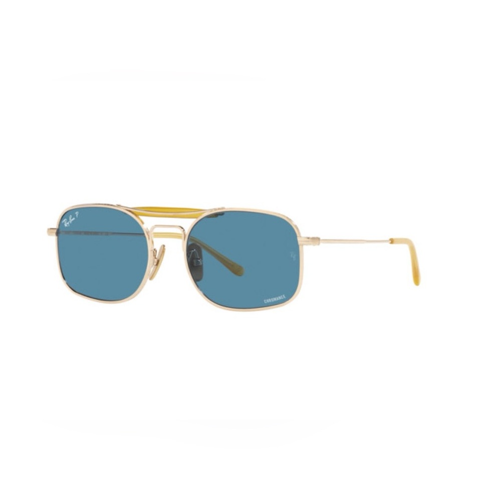 Ray-Ban Titanium Chromance Sunglasses RB8062 Arista Gold with Polarized Blue - Picture 6 of 6
